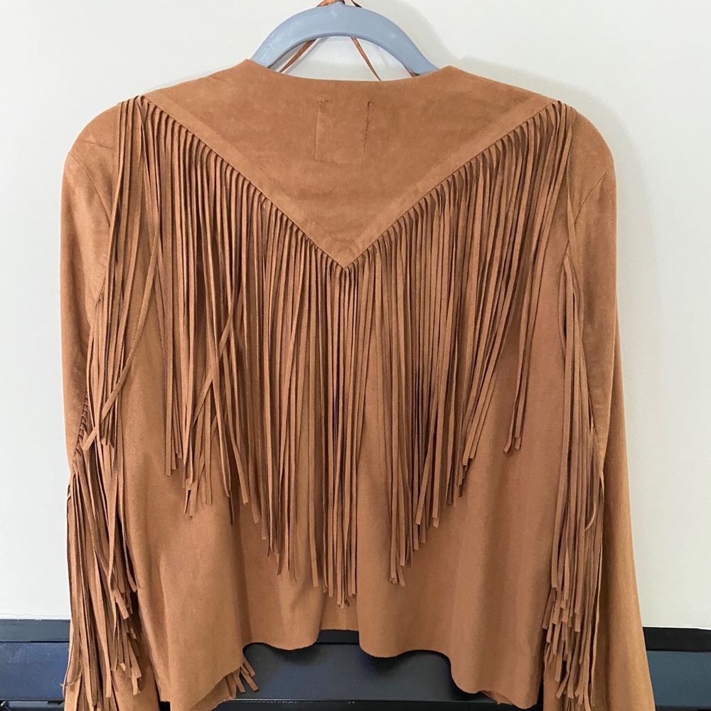 Faux Suede Fringe Jacket